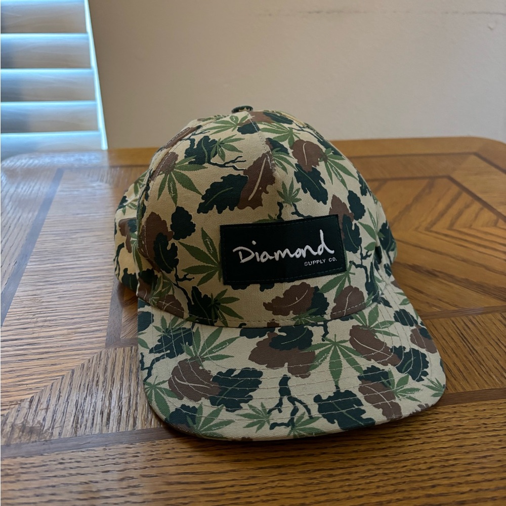 Diamond Supply Co. Green and Brown Camouflage Cap